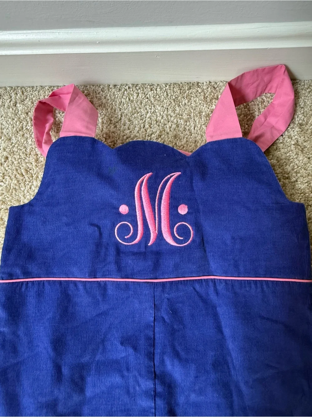 The Beaufort Bonnet Company Blue Romper with Pink Details
